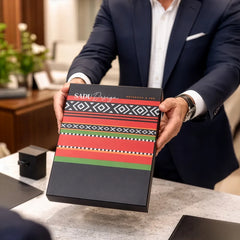 Metal Pens – Notebook and Pen Giftset in Traditional SADU Designs | Custom Packaging Printing | Free Design Support | Yalla Printing UAE