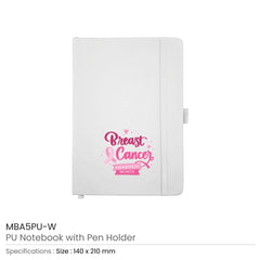 Custom Printed Pu Notebook With Breast Cancer Awareness Logo | Logo Branding Corporate Gift | UAE Delivery | Yalla Printing UAE