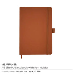A5 PU Notebook with Pen Holder - Multiple Colors | Logo Branding Corporate Gift | UAE Delivery | Yalla Printing UAE