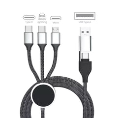 Custom Printed 3 - In - 1 Multi Charging Long Cable 105Cm With Light Up Logo Design | Exhibitions, Conferences, Corporate Events | Yalla Printing UAE