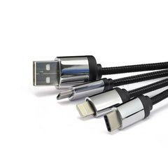 Custom Printed 3 - In - 1 Multi Charging Long Cable 105Cm With Light Up Logo Design | Exhibitions, Conferences, Corporate Events | Yalla Printing UAE
