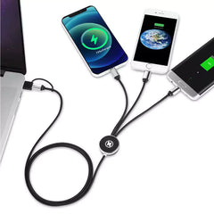 Custom Printed 3 - In - 1 Multi Charging Long Cable 105Cm With Light Up Logo Design | Exhibitions, Conferences, Corporate Events | Yalla Printing UAE