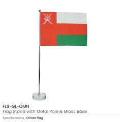 Custom Printed Flag With Metal Pole And Glass Base - Premium Polyester Fabric | Premium Signage & Display Printing | Free Design Support | Yalla Printing UAE