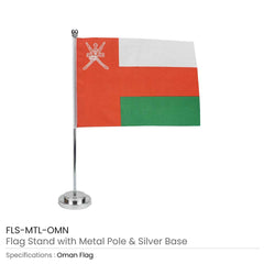 Flag with Metal Pole & Silver Plated Plastic Base | Premium Signage & Display Printing | Free Design Support | Yalla Printing UAE