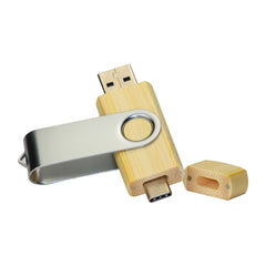 Bamboo USB Drive Swivel USB 32GB | Logo Branding Flash Drive – Yalla Printing UAE