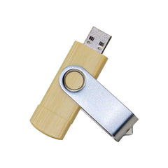 Bamboo USB Drive Swivel USB 32GB | Logo Branding Flash Drive – Yalla Printing UAE