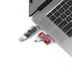 Custom Printed Otg White Swivel USB 64Gb V. 3.0 Type C | Logo Branding Corporate Gift | UAE Delivery | Yalla Printing UAE