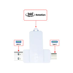 Custom Printed Otg White Swivel USB 64Gb V. 3.0 Type C | Logo Branding Corporate Gift | UAE Delivery | Yalla Printing UAE