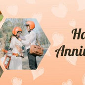 Vibrant Orange and White Colorful Anniversary Banner - Celebratory Decor - Yalla Printing