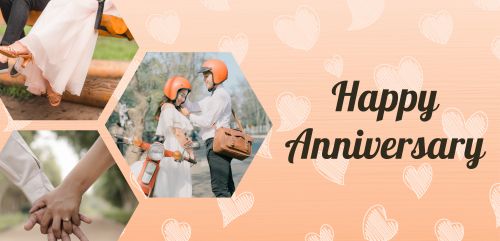 Vibrant Orange and White Colorful Anniversary Banner - Celebratory Decor - Yalla Printing