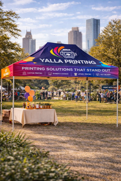 Custom Printed 4 x 3 Meter Canopy Tent with Structure – Satin Fabric Event Tent | Professional Business Printing | Free Design Support | Yalla Printing UAE