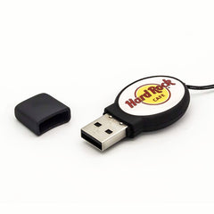 Custom Printed Oval Black Rubberized USB | Logo Branding Corporate Gift | UAE Delivery | Yalla Printing UAE