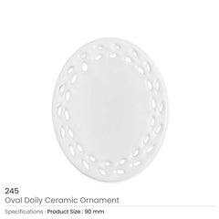 Custom Printed Oval Doily Ceramic Ornaments - Ceramic | Logo Branding Corporate Gift | UAE Delivery | Yalla Printing UAE
