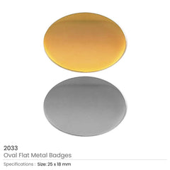 Custom Printed Oval Flat Metal Badges - Stainless Steel | Corporate Award & Recognition Gift | UAE Delivery | Yalla Printing UAE