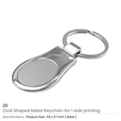Custom Printed Oval Shaped Metal Keychains - Stainless Steel | Logo Branding Corporate Gift | UAE Delivery | Yalla Printing UAE