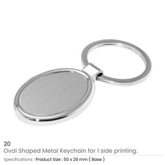 Custom Printed Oval Metal Keychains - Stainless Steel | Logo Branding Corporate Gift | UAE Delivery | Yalla Printing UAE