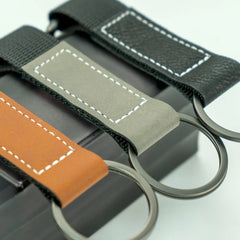 Custom Printed Laserable Pu Leather Keychains With Sling Snap Hook | Logo Branding Corporate Gift | UAE Delivery | Yalla Printing UAE