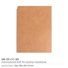 Soft PU Leather A5 Notebooks with Ribbon Bookmark | Custom Packaging Printing | Free Design Support | Yalla Printing UAE