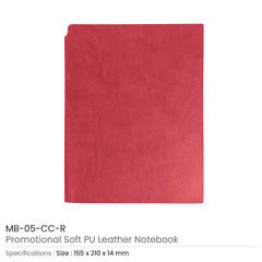 Soft PU Leather A5 Notebooks with Ribbon Bookmark | Custom Packaging Printing | Free Design Support | Yalla Printing UAE