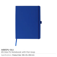 Custom Printed Pu Notebooks B5 Size With Pen Loop, Ribbon Bookmark And Elastic Band | Logo Branding Corporate Gift | UAE Delivery | Yalla Printing UAE