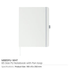 PU Notebook B5 with Pen Loop, Ribbon Bookmark & Elastic Band | Logo Branding Corporate Gift | UAE Delivery | Yalla Printing UAE