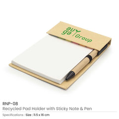 Custom Printed Notepad With Sticky Note And Pen | Logo Branding Corporate Gift | UAE Delivery | Yalla Printing UAE