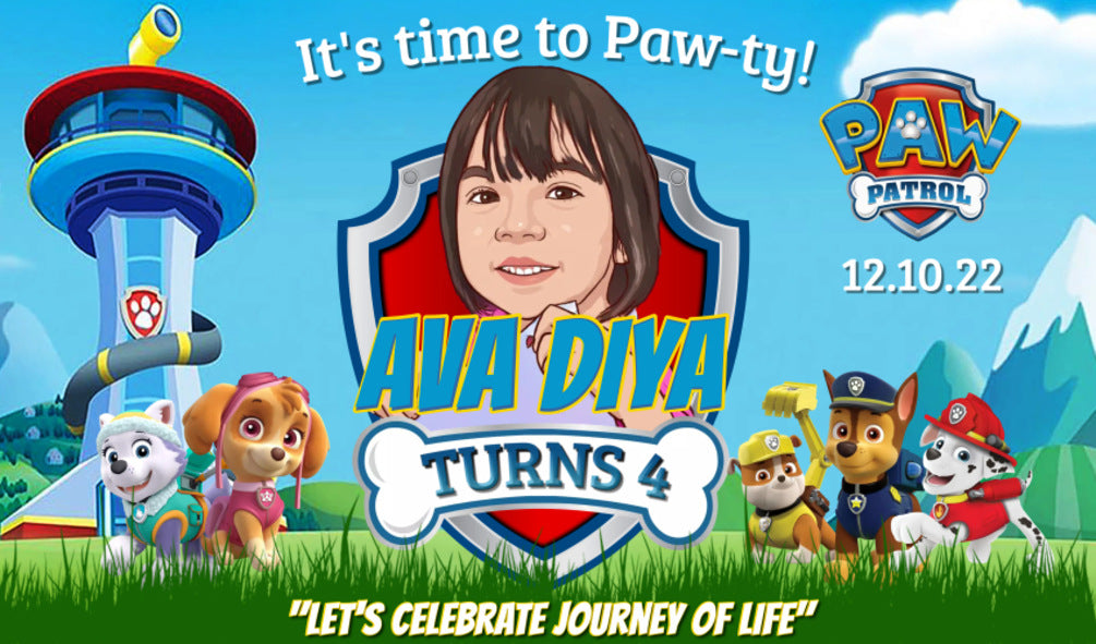 Paw Patrol Adventure Birthday Banner" - Join the Paw-some Party! - Yalla Printing