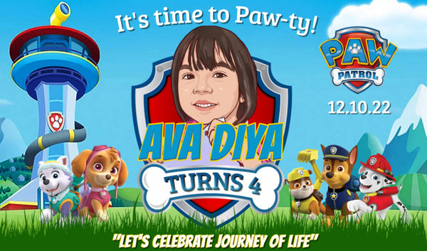 Paw Patrol Adventure Birthday Banner" - Join the Paw-some Party! - Yalla Printing