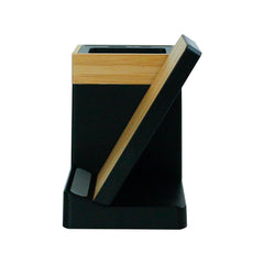 Custom Printed Bamboo Pen Holder With 15W Wireless Charger & LED Logo - Bamboo | Exhibitions, Conferences, Corporate Events | Yalla Printing UAE