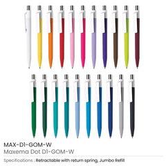 Dot Pens With White Clip | Logo Branding Corporate Gift | UAE Delivery | Yalla Printing UAE