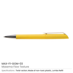 Custom Printed Maxema Flow Texture Pens | Logo Branding Corporate Gift | UAE Delivery | Yalla Printing UAE