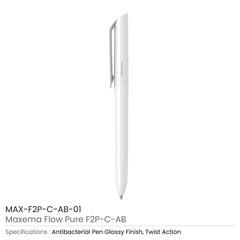 Custom Printed Antibacterial Pens Maxema Flow Pure | Logo Branding Corporate Gift | UAE Delivery | Yalla Printing UAE