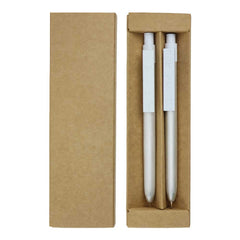 Custom Printed Recycled Aluminum Pen And Pencil Sets - Kraft Brown Paper | Exhibitions, Conferences, Corporate Events | Yalla Printing UAE