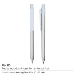 Custom Printed Recycled Aluminum Pen And Pencil Sets - Kraft Brown Paper | Exhibitions, Conferences, Corporate Events | Yalla Printing UAE