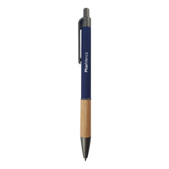 Push Button Ballpoint Pen with Bamboo Grip | Logo Printed Business Gift – Yalla Printing UAE