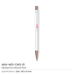 Custom Printed Maxema Pens With Breast Cancer Awareness Logo | Logo Branding Corporate Gift | UAE Delivery | Yalla Printing UAE