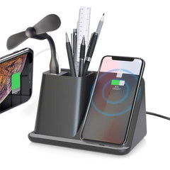 Custom Printed Multifunction Pen Holder With Wireless Charging | Logo Branding Corporate Gift | UAE Delivery | Yalla Printing UAE