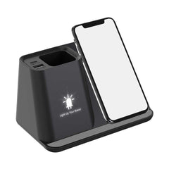 Custom Printed Multifunction Pen Holder With Wireless Charging | Logo Branding Corporate Gift | UAE Delivery | Yalla Printing UAE