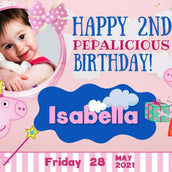 Peppa Pig Birthday Banner" - Oink-tastic Party Fun - Yalla Printing