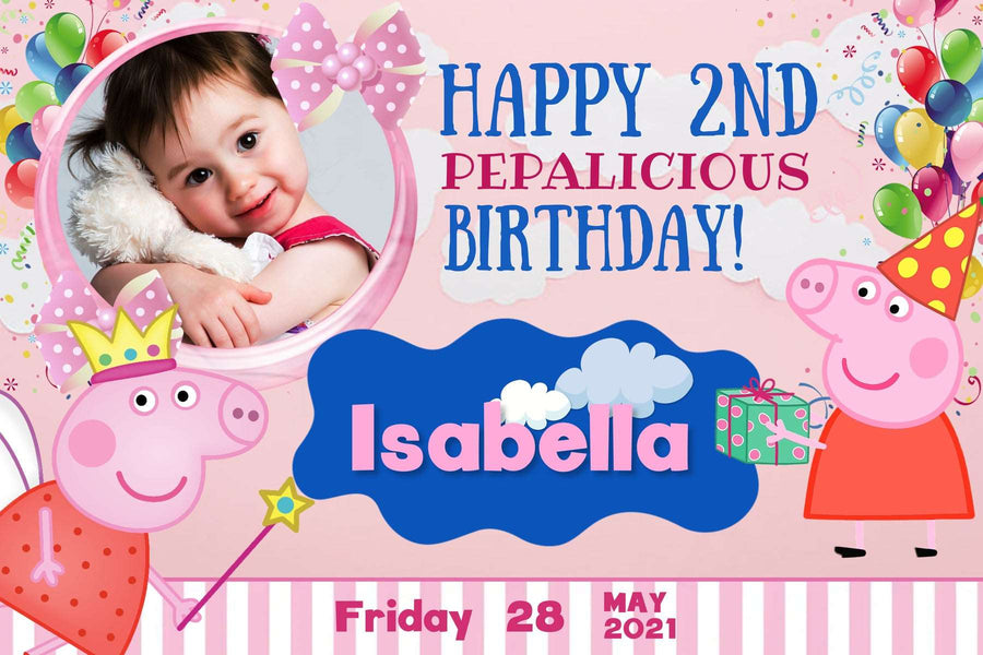 Peppa Pig Birthday Banner" - Oink-tastic Party Fun - Yalla Printing