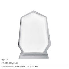 Sublimation Photo Crystal 13 x 20cm (SKU 216-F)