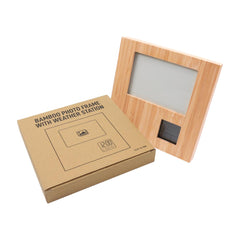 Bamboo Photo Frame with Digital Clock – Yalla Printing UAE