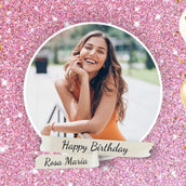 Pink Glossy Happy Birthday Greeting Holiday Banner: Add Sparkle to Your Celebration! - Yalla Printing