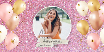 Pink Glossy Happy Birthday Greeting Holiday Banner: Add Sparkle to Your Celebration!