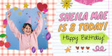 Vibrant Pink Orange and Red Collage Maximalist Birthday Banner for Kids and Toddlers - Yalla Printing