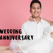 Elegant Pink and White Wedding Anniversary Banner | Romantic Celebration Decor |Timeless Love Decor - Yalla Printing