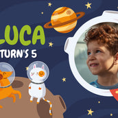 Galactic Planets Adventure" Personalized Birthday Banner - Explore the Universe - Yalla Printing