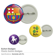 Custom Printed Plastic Button Badges | Logo Branding Corporate Gift | UAE Delivery | Yalla Printing UAE