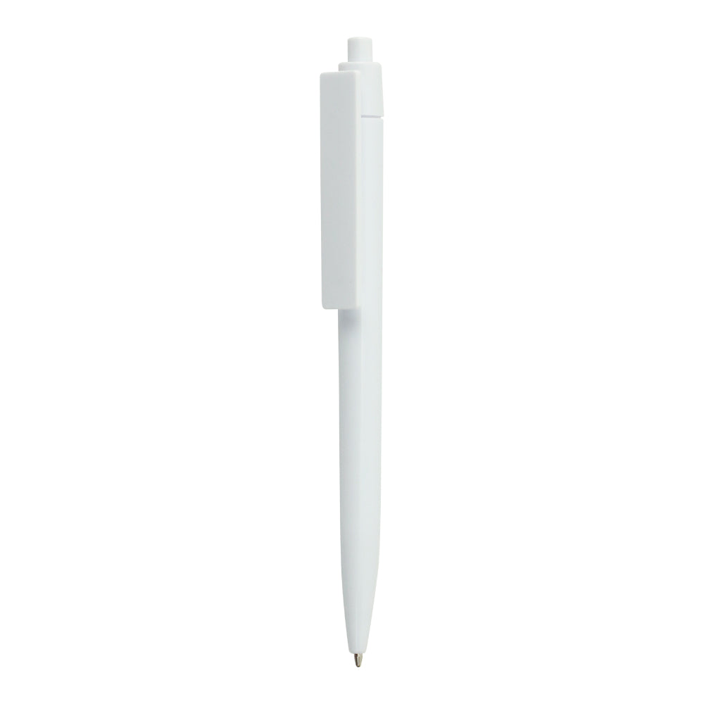 Custom Printed Plastic Pens White Color, Push Button, Wide Clip | Logo Branding Corporate Gift | UAE Delivery | Yalla Printing UAE