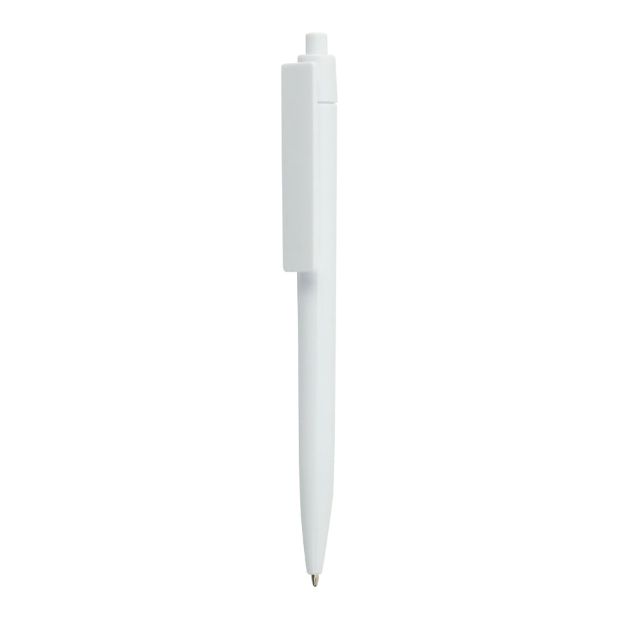 Custom Printed Plastic Pens White Color, Push Button, Wide Clip | Logo Branding Corporate Gift | UAE Delivery | Yalla Printing UAE